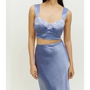 BRAND NEW ✨REFORMATION✨ Beatrice Silk Two Piece set SZ 8